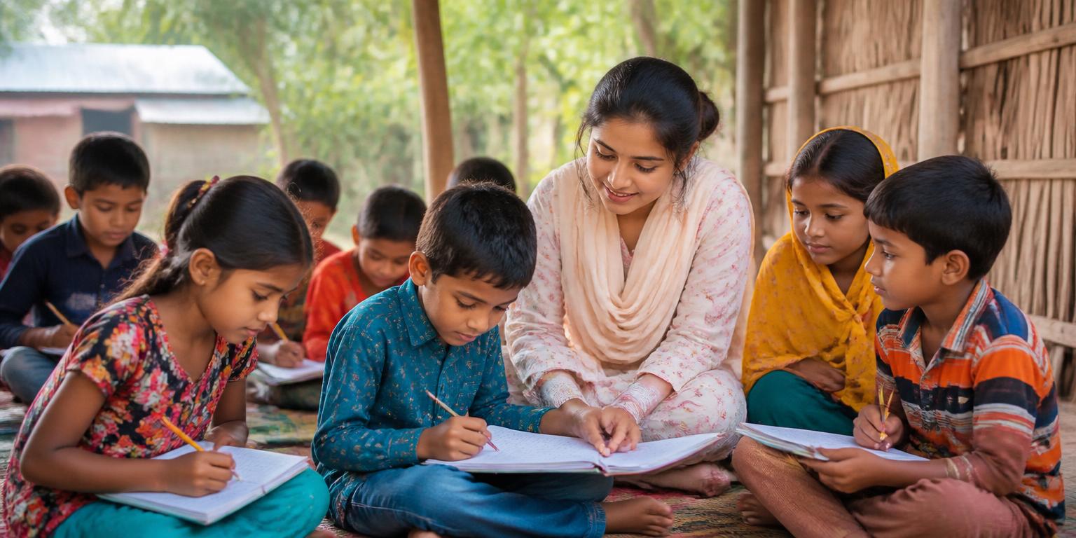 বারিদ মাল্টিমিডিয়া স্কুলের শিক্ষার্থীরা ক্লাসে পড়াশোনা করছে